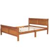 Queen Size Wood Platform Bed with Headboard and Wooden Slat Support