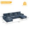 U-Shaped 4-Seat Indoor Modular Sofa Grey-Blue Color