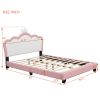 Full size Upholstered Princess Bed With Crown Headboard,Full Size Platform Bed with Headboard and Footboard