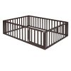 Full Size Wood Daybed Frame with Fence