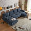 U-Shaped 4-Seat Indoor Modular Sofa Grey-Blue Color