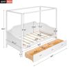 Twin Size Wooden Canopy Daybed with 3 in 1 Storage Drawers