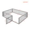 Full Size Wood Daybed Frame with Fence