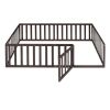 Full Size Wood Daybed Frame with Fence