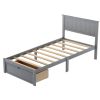 Twin Size Platform Bed with Under-bed Drawer