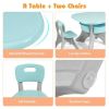 Kids Activity Table and Chair Set Play Furniture with Storage