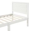 Wood Platform Bed Twin Bed Frame Mattress Foundation with Headboard and Wood Slat Suppor