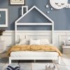 Full Size Wood Platform Bed with House-shaped Headboard