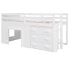 Twin Size Loft Bed with Cabinet and Shelf