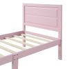 Wood Platform Bed Twin Bed Frame Mattress Foundation with Headboard and Wood Slat Suppor