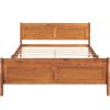 Queen Size Wood Platform Bed with Headboard and Wooden Slat Support