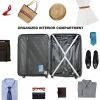 3 Piece Luggage Sets ABS Lightweight Suitcase with Two Hooks;  Spinner Wheels;  TSA Lock;  (20/24/28)