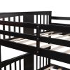 Full over Full Bunk Bed with Ladder for Bedroom;  Guest Room Furniture