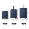 3 Piece Luggage Sets ABS Lightweight Suitcase with Two Hooks;  Spinner Wheels;  TSA Lock;  (20/24/28)