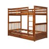 Twin-Over-Twin Bunk Bed with Ladders and Two Storage