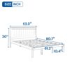 Platform Bed Frame with Headboard ;  Wood Slat Support ;  No Box Spring Needed ; Queen; Espresso