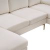 U-Shaped 4-Seat Indoor Modular Sofa Creamy-White