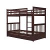 Twin-Over-Twin Bunk Bed with Ladders and Two Storage