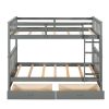 Twin-Over-Twin Bunk Bed with Ladders and Two Storage