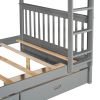 Full-Over-Full Bunk Bed with Ladders and Two Storage Drawers