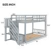 Twin over Twin Floor Bunk Bed;  Ladder with Storage