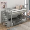 Twin over Twin Floor Bunk Bed;  Ladder with Storage