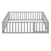 Full Size Wood Daybed Frame with Fence