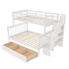 Stairway Twin-Over-Full Bunk Bed with Drawer;  Storage and Guard Rail for Bedroom;  Dorm;  for Adults