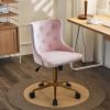 Lift wheel five-star foot backrest pull point teddy velvet  gold feet indoor leisure chair simple Nordic style