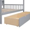 Wooden Full Size House Bed with 2 Drawers,Kids Bed with Storage Shelf