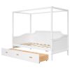 Twin Size Wooden Canopy Daybed with 3 in 1 Storage Drawers