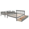 Stairway Twin-Over-Full Bunk Bed with Drawer;  Storage and Guard Rail for Bedroom;  Dorm;  for Adults