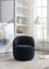 fabric swivel accent armchair barrel chair with black powder coating metal ring