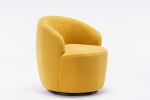 fabric swivel accent armchair barrel chair with black powder coating metal ring