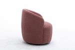 fabric swivel accent armchair barrel chair with black powder coating metal ring