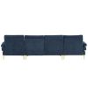 U-Shaped 4-Seat Indoor Modular Sofa Grey-Blue Color