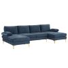 U-Shaped 4-Seat Indoor Modular Sofa Grey-Blue Color