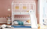 Twin Over Twin Metal Bunk Bed ,Metal Housebed With Slide