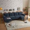 U-Shaped 4-Seat Indoor Modular Sofa Grey-Blue Color