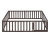 Full Size Wood Daybed Frame with Fence