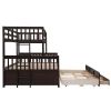 Twin-Over-Full Bunk Bed with Twin size Trundle ;  Separable Bunk Bed with Drawers for Bedroom