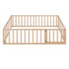 Full Size Wood Daybed Frame with Fence