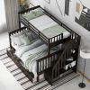 Stairway Twin-Over-Full Bunk Bed with Drawer;  Storage and Guard Rail for Bedroom;  Dorm;  for Adults