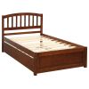 Twin size Platform Bed Wood Bed Frame with Trundle