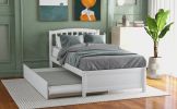 Twin size Platform Bed Wood Bed Frame with Trundle