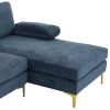 U-Shaped 4-Seat Indoor Modular Sofa Grey-Blue Color