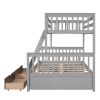 Twin-Over-Full Bunk Bed with Ladders and Two Storage Drawers