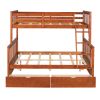 Twin-Over-Full Bunk Bed with Ladders and Two Storage Drawers