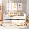 Twin Size Daybed Wood Bed with Twin Size Trundle