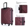 3 Piece Luggage Sets ABS Lightweight Suitcase with Two Hooks;  Spinner Wheels;  TSA Lock;  (20/24/28)